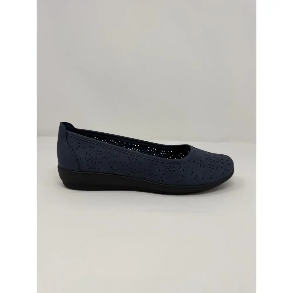 Easy Spirit Alessia Navy Ballet Flats Women’s Size 10 WW Wide Comfort